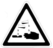 Safety instructions Warning! Corrosive cleaning liquids. Can cause serious injuries to skin and eye!