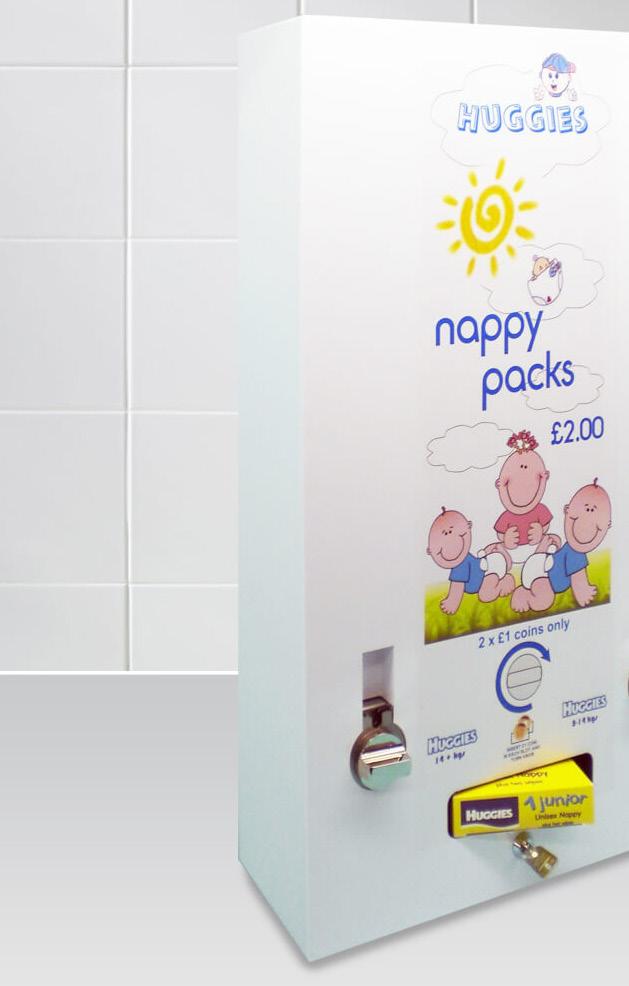 Nappy Vending Machine The nappy vending machine is part of the washroom vending range available