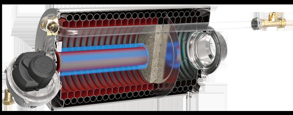 PATENTED RIELLO HEAT EXCHANGER Heat exchanger with a unique helix design Advanced design for superior