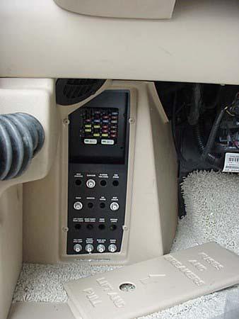 end of the dash in front of the driver s seat. The circuit breakers will pop outward if they are tripped. Simply push in to reset.
