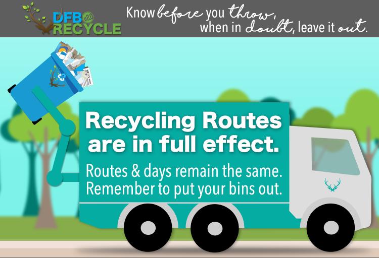 RETHINK. RESET. RECYCLE. Another friendly reminder to set your recycle bin out on your scheduled collection date. Collection days remain the same as prior to the suspension. Learn more at: http://www.