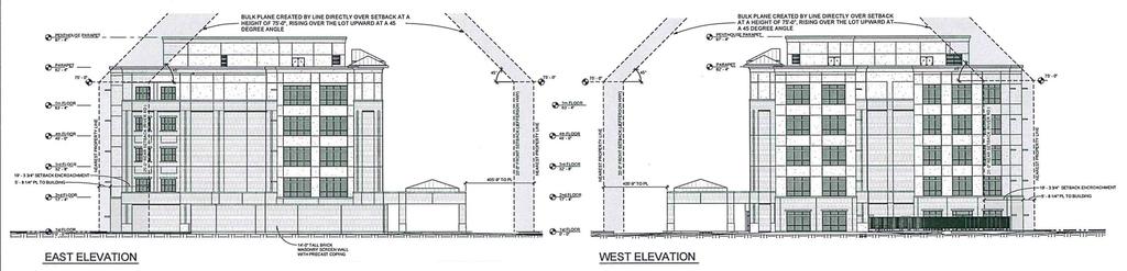 Ochsner West Campus Building Elevations Bulk Plane Variance 75 ft height