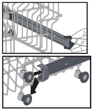 spray arm. The upper baskets location can be altered as shown in the image to the left.