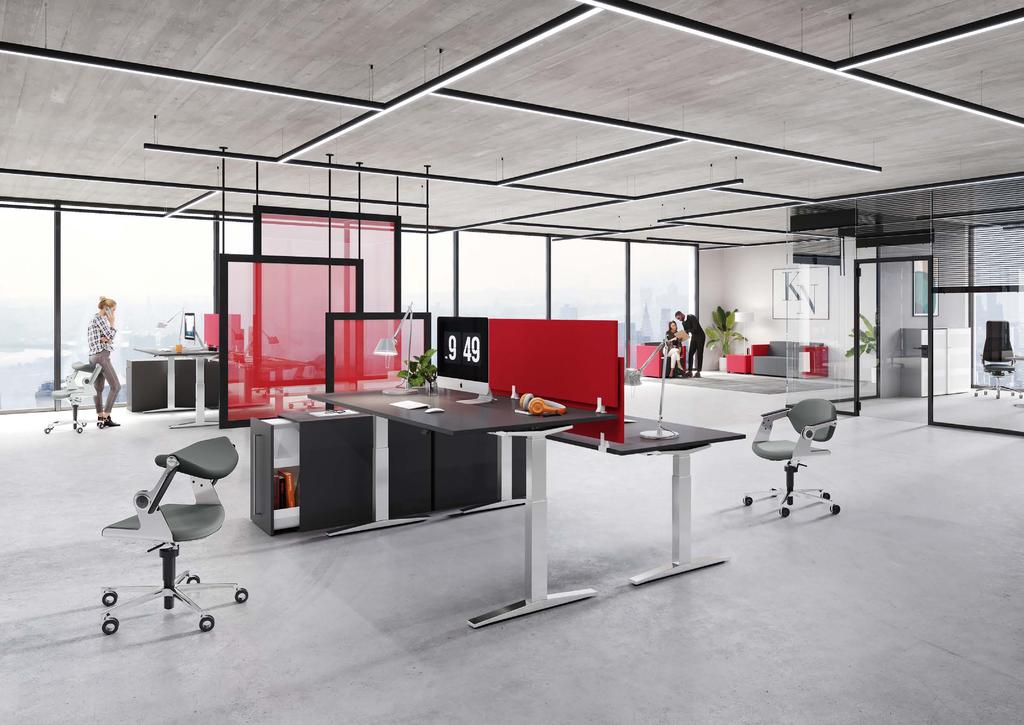 INSPIRATION FROM FINE INTERIORS An individual workstation that s used by different people but still feels personalised: as you alternate between focused working and communication, your body position