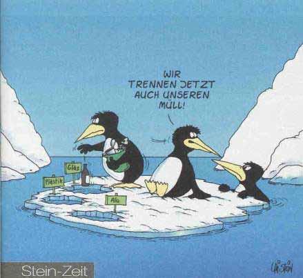 Waste separating by penguins We