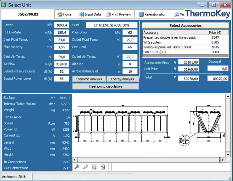 ThermoKey Heat Exchange Solutions ThermoKey Archimede tool With integrated climate data of no less than 537 cities from around the world, ThermoKey software Archimede offers: Economic Analysis:
