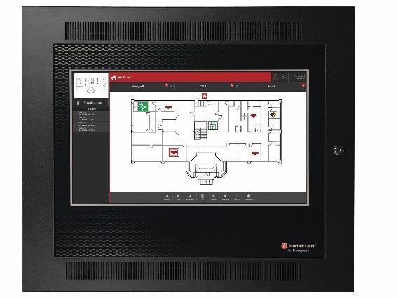 FirstVision 22 LCD Touch-screen Interfaces with ONYX Series panels or NOTI-FIRE-NET over Ethernet Graphic and Text display of fire, supervisory, and