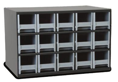 Black when ordering. Two removable dividers and one label per drawer included. * Available with a locking door when ordered in quantities of 50 or more.