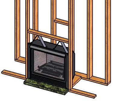 INSTALLATION REQUIREMENTS: Minimum clearances from the fireplace to combustible materials: From unit face top: 10 " From unit left & right sides & back: 1/2" From face sides: 1/4" Unit bottom to