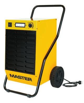 Restarts automatically after a power failure Large wheels and handle Built-in humidistat DRYING