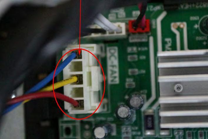 3) Disconnect the 3 connector for fan motor from the