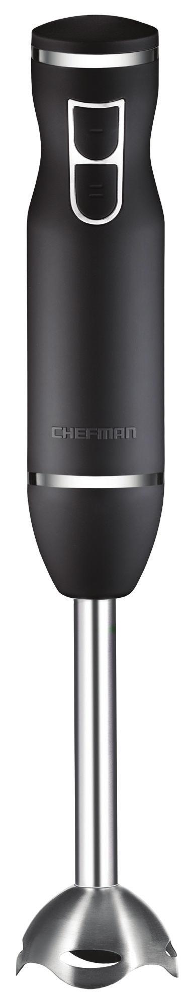 HAND BLENDER USER GUIDE Now that you have purchased a Chefman product you can rest assured in the knowledge that as well as your 1-year parts and labor warranty you have the added peace of mind of
