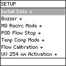 Description, Continued Setup Diagram 1 Diagram 2 Item Description Install Date Change the installation date. Buzzer Change the setting for the Buzzer.