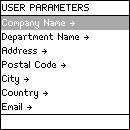 Description, Continued User Parameters The User Parameters are seen when a