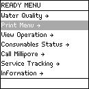 Description of Ready Menu Water Quality Diagram 1 Diagram 2 Item Description Permeate Water Quality View the qualit y of the water filling the Reservoir.