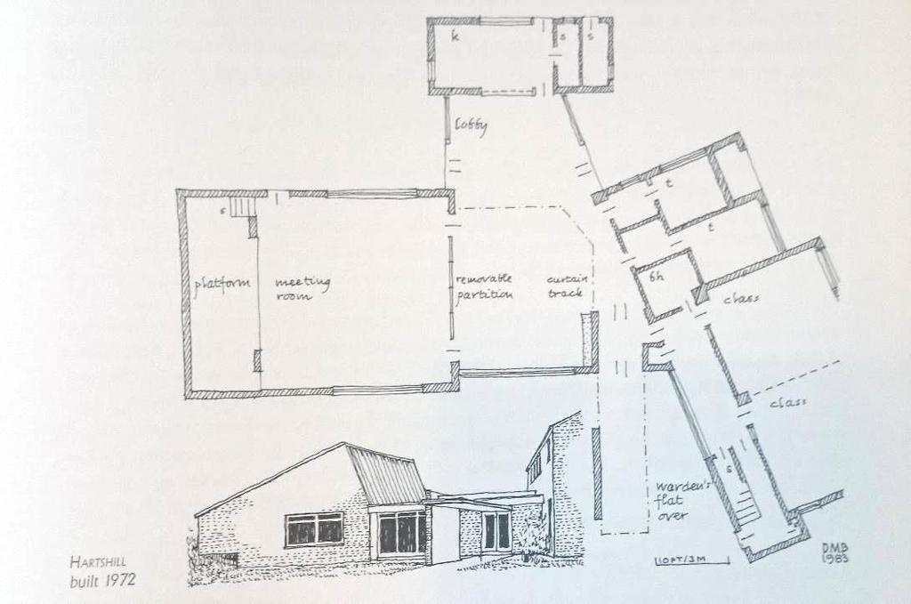 2 The building and its principal fittings and fixtures Figure 6: Ground floor plan of the meeting house as reconstructed by Butler (north to the left; not to scale) (Butler (1999), vol. 2, p.