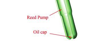 3 Interface between the oil and the gas in the reed pump when rotating At this point, we