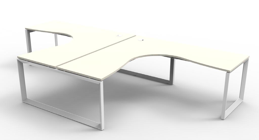 Configure multiple Corner Workstations together to create pods of desks with or without screens.