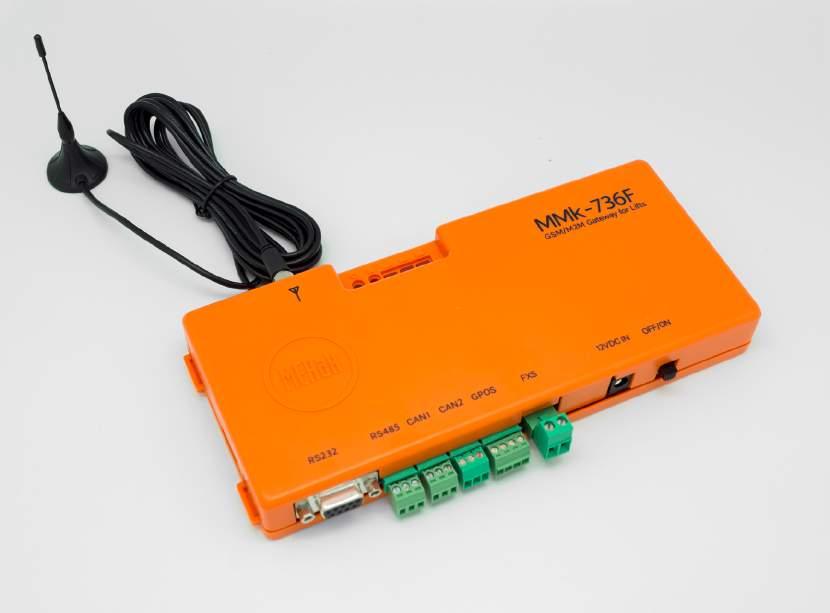 GSM/M2M GATEWAY FOR LIFTS MMk-736F GSM/M2M Gateway designed for the lift industry that supplies mobile phone line to analog emergency phones and provides connection to the lift controller to remote