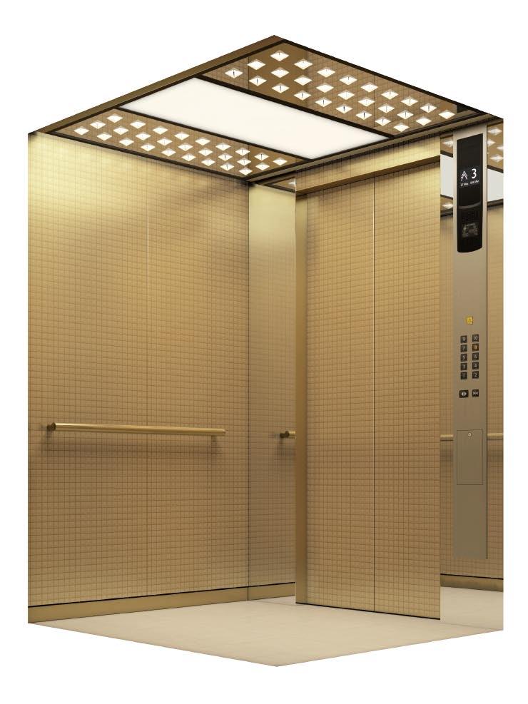 Resin panels with mirrored surface and acrylic blocks Lighting: Full lighting - Colored (bronze) U-HE (EPA-2)