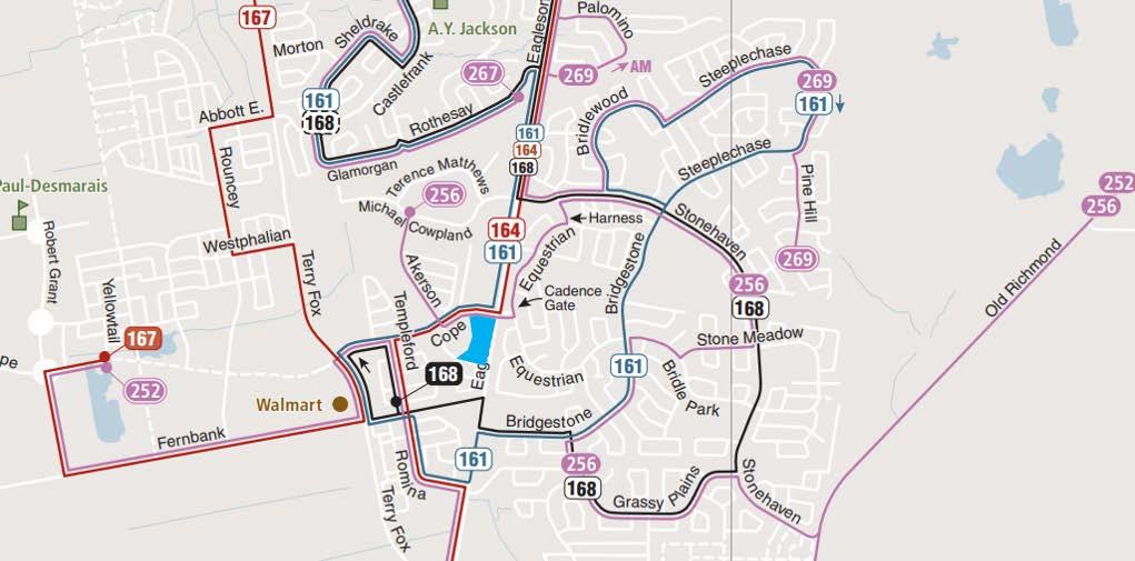 6 Figure 7: Excerpt from the OC Transpo System Map (subject property in blue) 2.