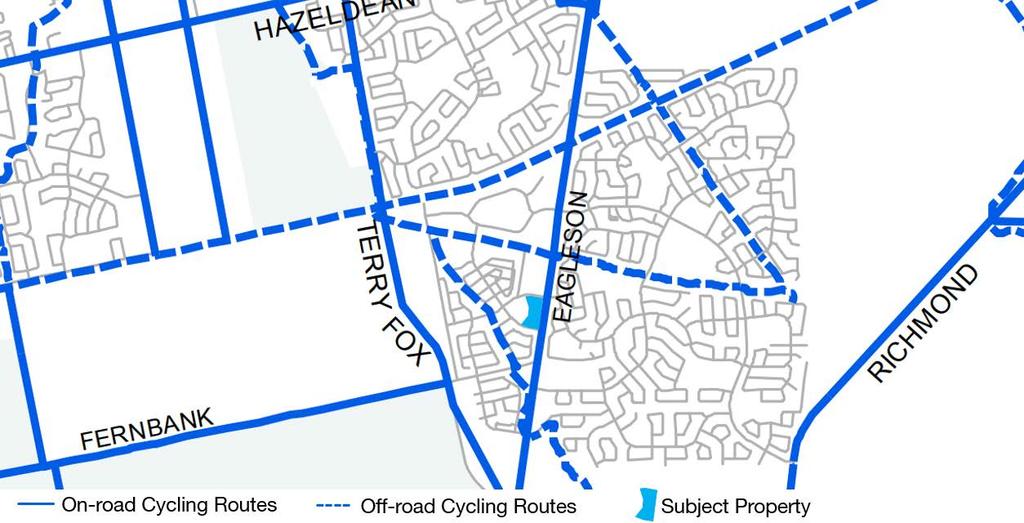 Road as an On road Cycling Route as shown in the figure below.