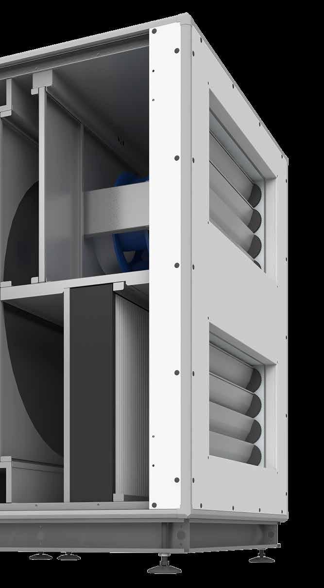 Moisture recovery with rotary heat exchanger Universal right / left configuration The ventilation units in the Helios AIR1 RH series are equipped with highly efficient rotary heat exchangers