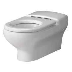 COMPACT ACCESSIBLE WALL FACED TOILET PAN RIMLESS 700 365 RA-CO1144P P-trap complete with quickrelease soft-close toilet seat and lid RA-CO1145P P-trap complete with Care toilet seat without lid 195