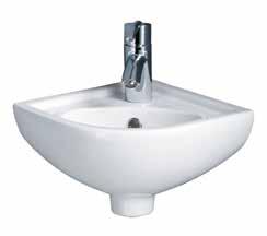 165 RA-TA2110 1 tap hole with no overflow 220 325 295 170 150 495 345 185 COMPACT CORNER WALL HUNG BASIN