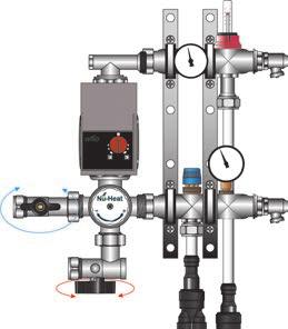 Filling, flushing & pressure testing floor heating tube WHEN PUMP & BLENDING VALVE ASSEMBLY IS CONNECTED DIRECTLY TO THE DISTRIBUTOR