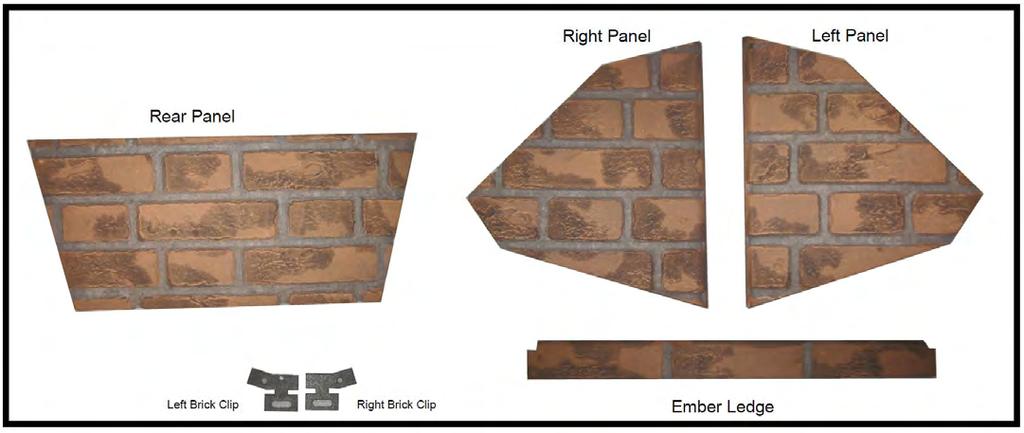 Installation Firebox Liner Installation The following steps highlight the procedure for installing brick panel firebox liners.