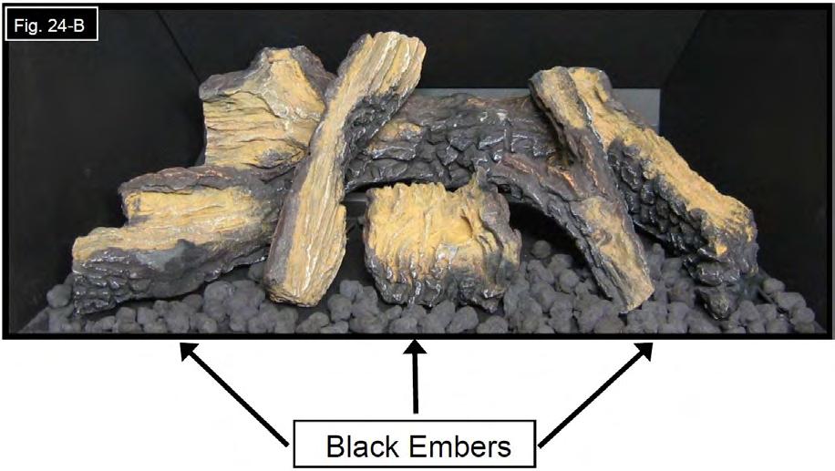 Care must also be taken to not completely block the front of the logs with embers.