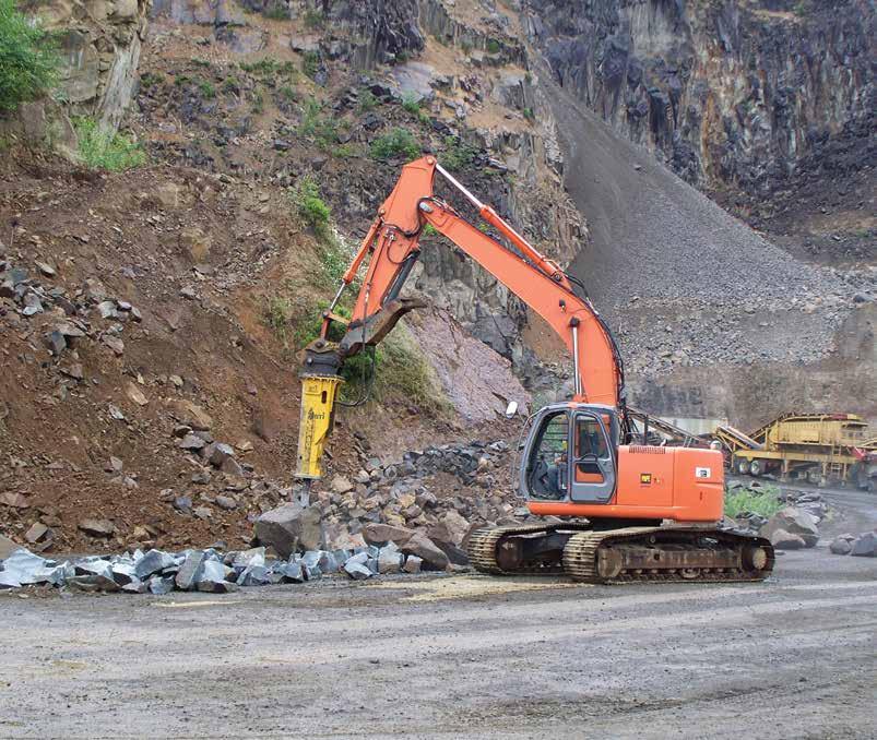 KICK UP YOUR POWER TECHNOLOGY TO OPTIMIZE IMPACT BTI s large-size BXR Series RockBreakers are