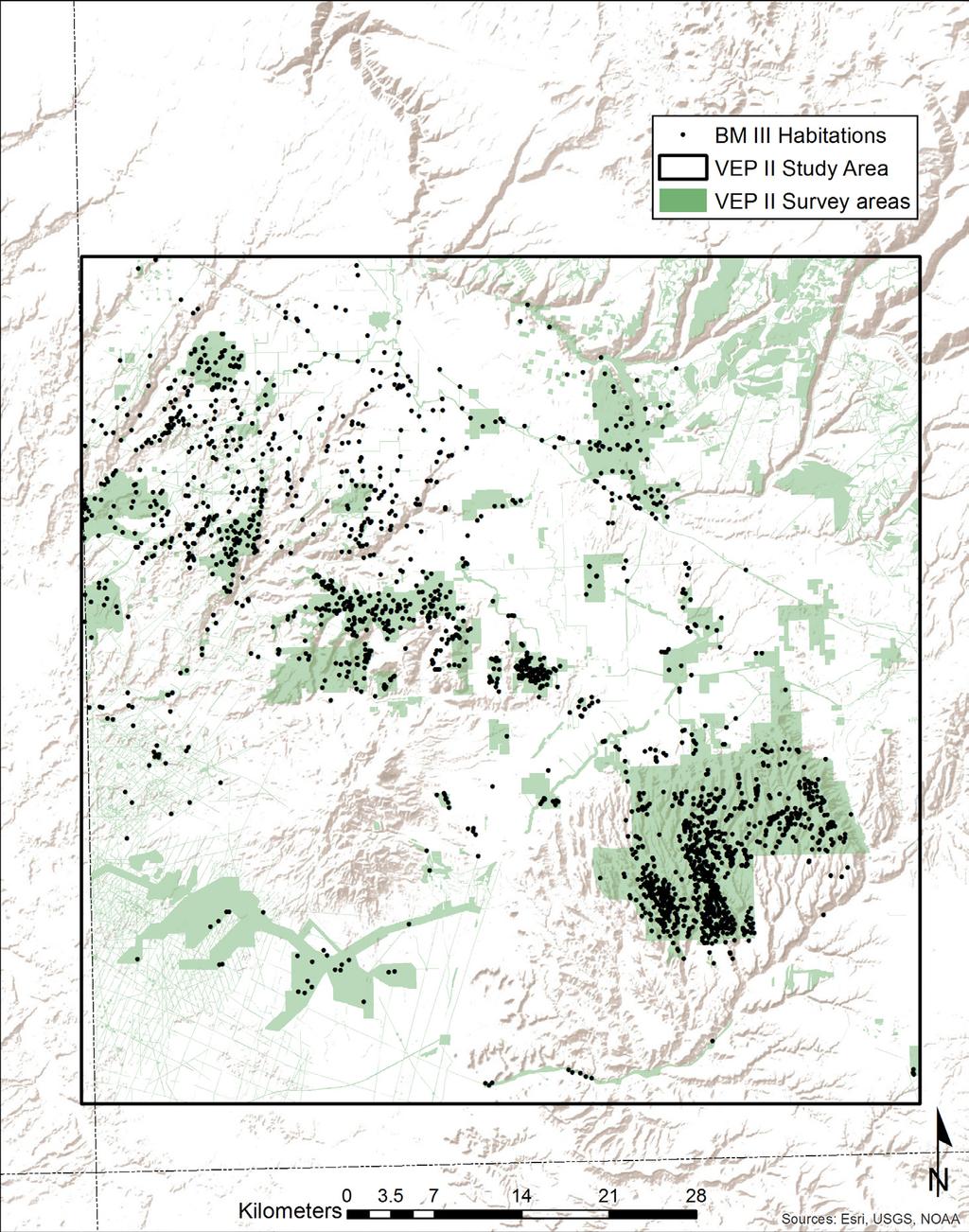 How Agriculture Took Hold in the Mesa Verde Region Wilshusen Figure 9. Basketmaker III habitation sites in the VEP II northern study area. Map produced by Scott Ortman.