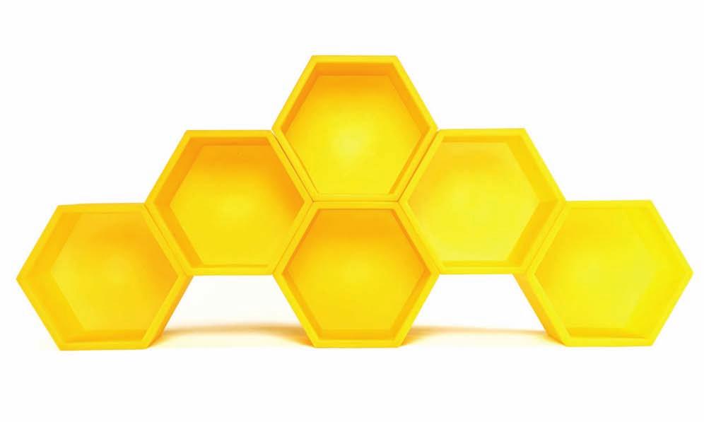 HONEYCOMB SHELVING FOR BUSY BEES Honeycombs one of the oldest architectural concepts known,