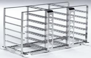 no 483766570 Rack on wheels Stainless steel rack with three levels for trays 483229401 or 483229402.