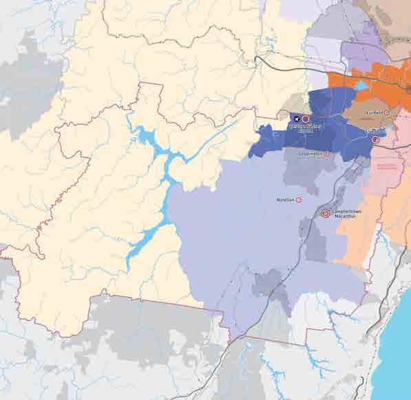 96 Figure 4-11: South West District housing market areas Strategic Centre Local Government Area (LGA) Railway Station Waterways District Centre District Boundary Source: Greater Sydney Commission,