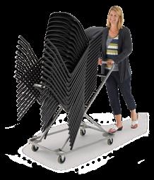 CHAIRS MUSIC POSTURE CHAIR ACCESSORIES MOVE & STORE CARTS Rolls easily down hallways, around corners and through standard doorways to move chairs between rehearsal and performance areas.