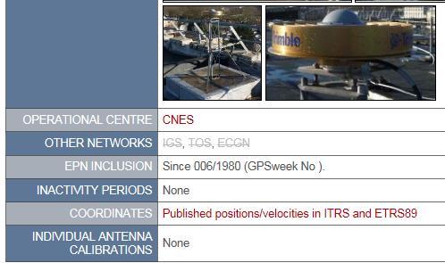 Coordinates on EPN web: Example http://www.epncb.oma.