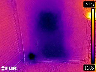 Interior Areas Continued Thermal photo of moisture behind the living room wall. Bedroom 1 The main area of inspection in the bedrooms is the structural system.