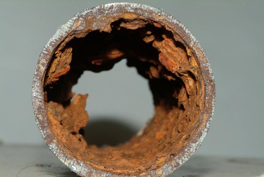 Figure 3. Large MIC Nodules in a Wet Fire Sprinkler System MIC almost always occurs concurrently with other corrosion mechanisms, and it is virtually impossible to separate them.