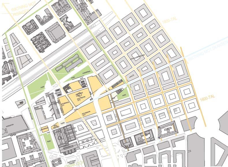 The bus station doesn t contribute to unify the sightline from Nils Ericsons corridor either. The proposal lacks information on future planning and transition between 1600 and 1800 grids.
