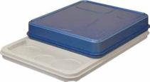 Food transport tray Article no. 4000565 > For hot transport > Dimensions: 370 530 100 mm > Weight: 2,1 kg > Not heated Food transport tray with dishware Article no.