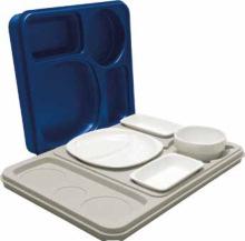 bowl for 2nd main course Advantages > For indoor transport > All food is covered by the tray lid > Thermal separation between hot and cold areas > Lightweight construction > Stackable >