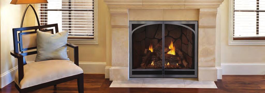 Tahoe Luxury Clean-Face Direct-Vent Fireplaces Luxury Clean-Face Traditional Fireplace D VCX36FP 37,000 Btu, 36-inch, 5 x 8 Top Vent only (View area