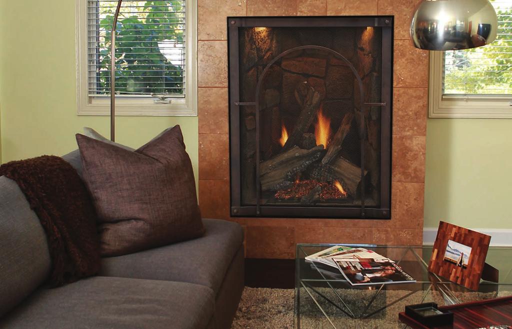 Forest Hills Portrait-Style Direct-Vent Fireplaces Add a decorative
