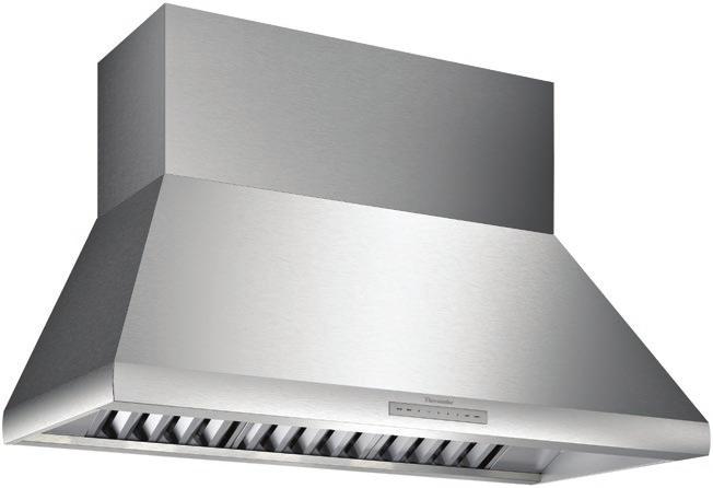 FEATURES & BENEFITS - Professional Series chimney wall hoods create a crafted, sculpted focal point - Designed to complete the ultimate cooking system with Thermador ranges - Powerfully Quiet system