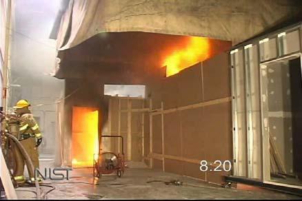 Figure 4-79. Fan Forcing Flow Through Room (500 seconds) Figures 4-78 and 4-79 show the fire in its decay stage.