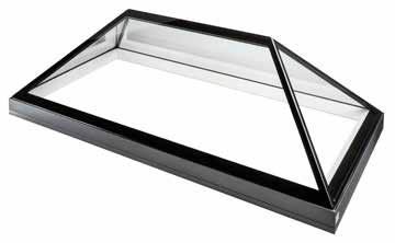 Glass to glass joins feature extensively on these rooflights minimising visible framework and maximising the