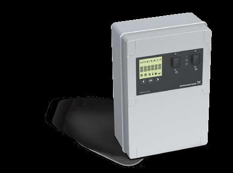 alarm Input area and lockable manual switch to avoid unauthorised use Indicator for power supply, operation, pump and sensor failures, high water alarm, external alarm, direction of rotation (3 phase